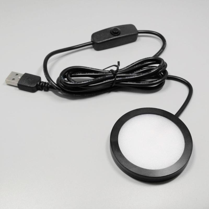 31BA LED-Scheinwerfer, USB, 5 V, 3 LED-Arbeitsplatzlampe mit rundem Sockel, kleine Schranklampe