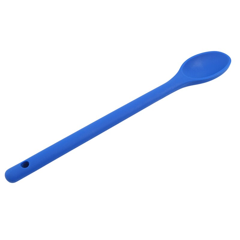 Utensilios de cocina de silicona, espátula para masilla, cuchara mezcladora, utensilios de cocina de mango largo, cucharas para sopa: Blue