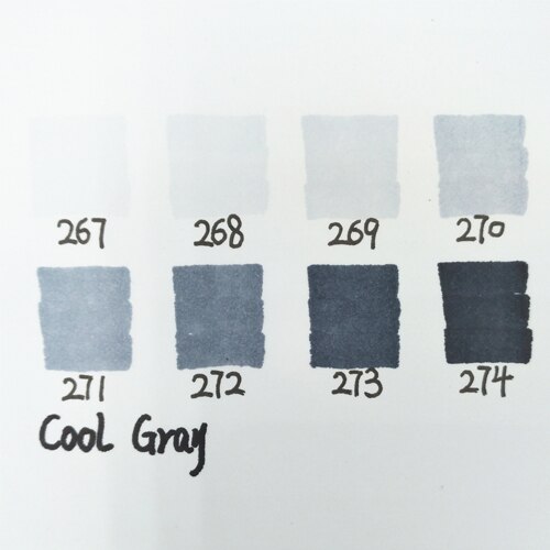 Greys 7 stijlen inkt op alcoholbasis met dubbele punt, neutrale grijze kleur, schetsset, manga-tekenmarker, grijze tinten manga: Koel grijs