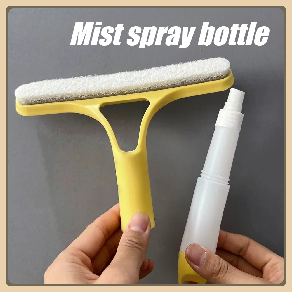 3-in-1 raamreinigingswisser Multifunctionele glazen spiegelwisser met spuitfles Microfiber scrub Huishoudelijke autoreiniger Gereedschap