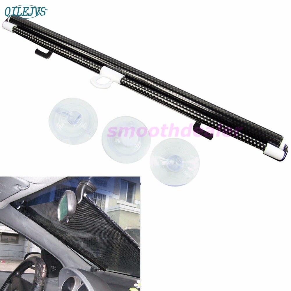 Bilstyling svart bil auto fönster rullgardin solskydd vindruta solskyddsvisir 58 x125cm mar 12