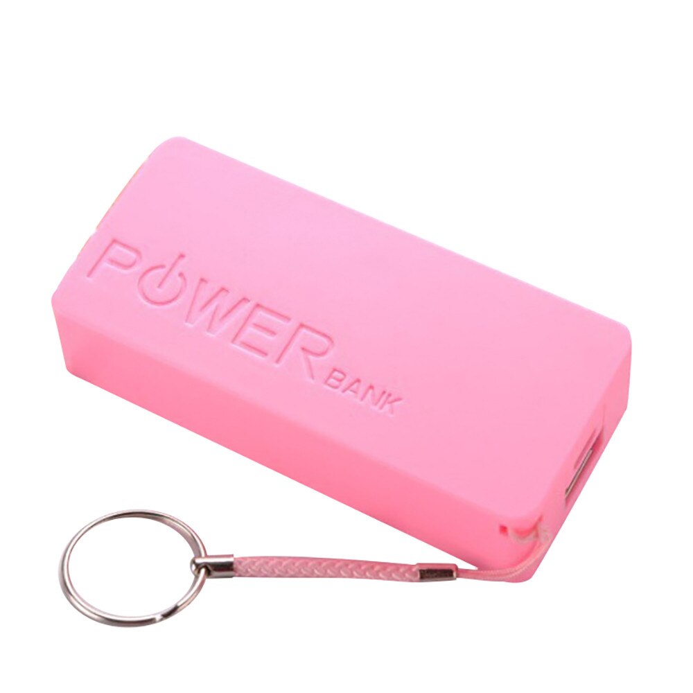 5600mAh 2X 18650 USB Battery Charger Case For iPhone Sumsang Portable DIY Power Bank Case Box 1: Pink