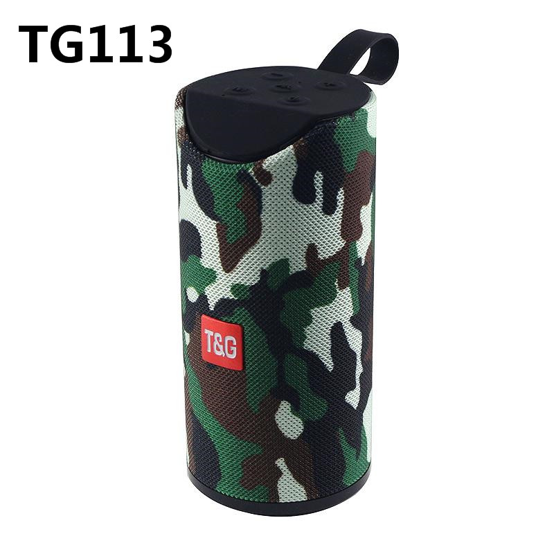 TG113 Portable Bluetooth Speaker Wireless Column 3D Stereo Bass Waterproof Speakers Outdoor Subwoofer Loudspeaker FM AUX USB TF: TG113 Camouflage