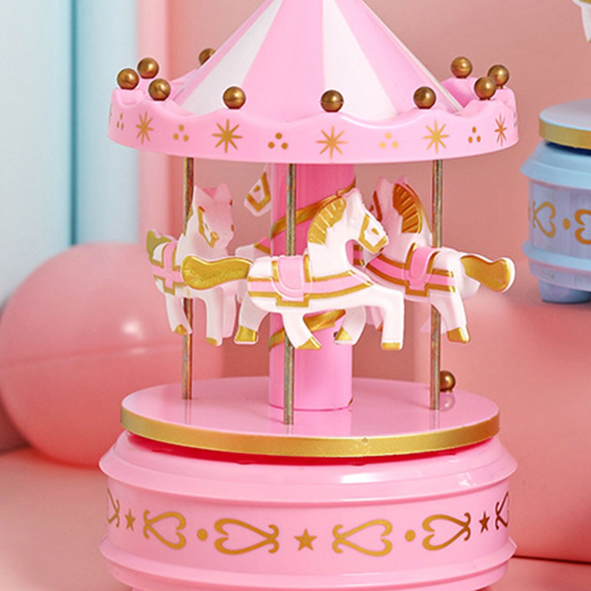 Carrousel Muziekdoos Met Licht Merry-Go-Round Muziek Dozen Geometrische Muziek Babykamer Decoratie Kerst Bruiloft Verjaardag