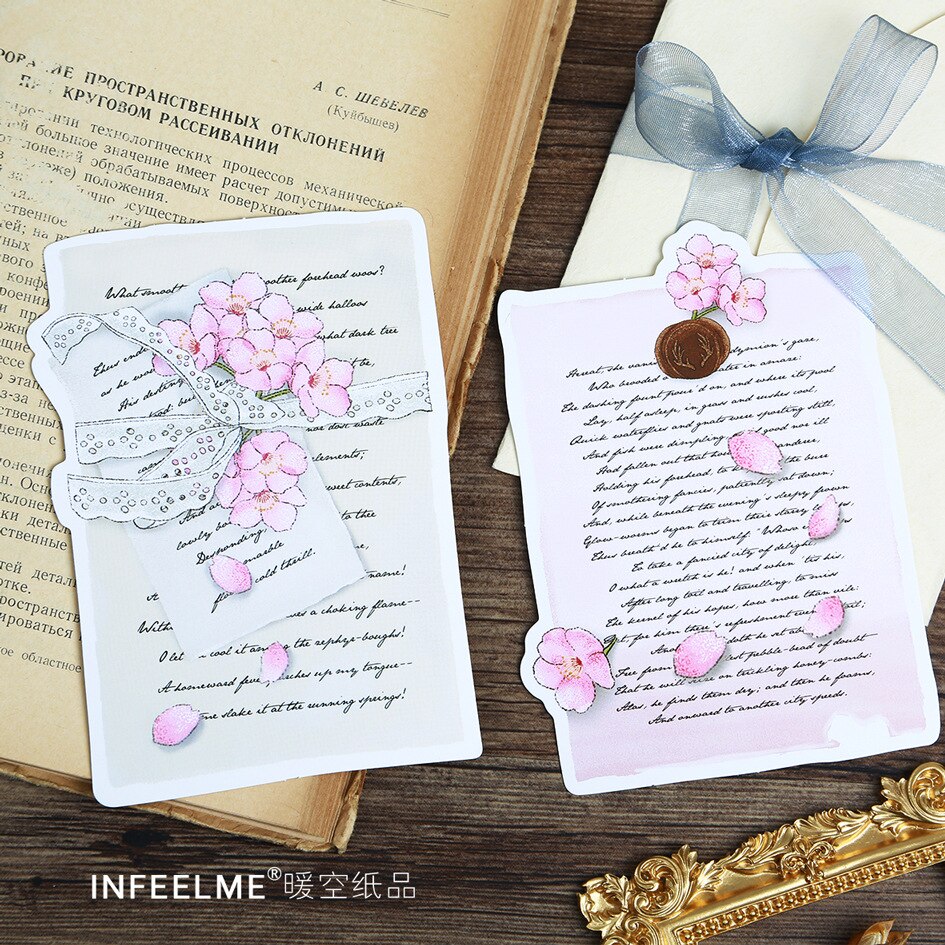 30 Sheets/Set Cherry Blossom letterhead Postcard /Greeting Card/Message Card/Birthday Letter Envelope Card