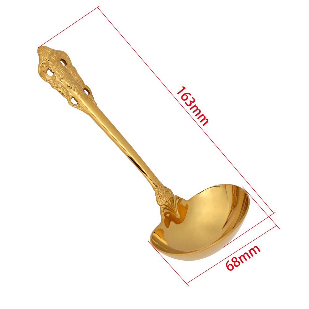 1 Stuk 304 Rvs Pollepel Koken Tool Keuken Accessoires Gold Scoop Tablewares Vergulde Soep Opscheplepel