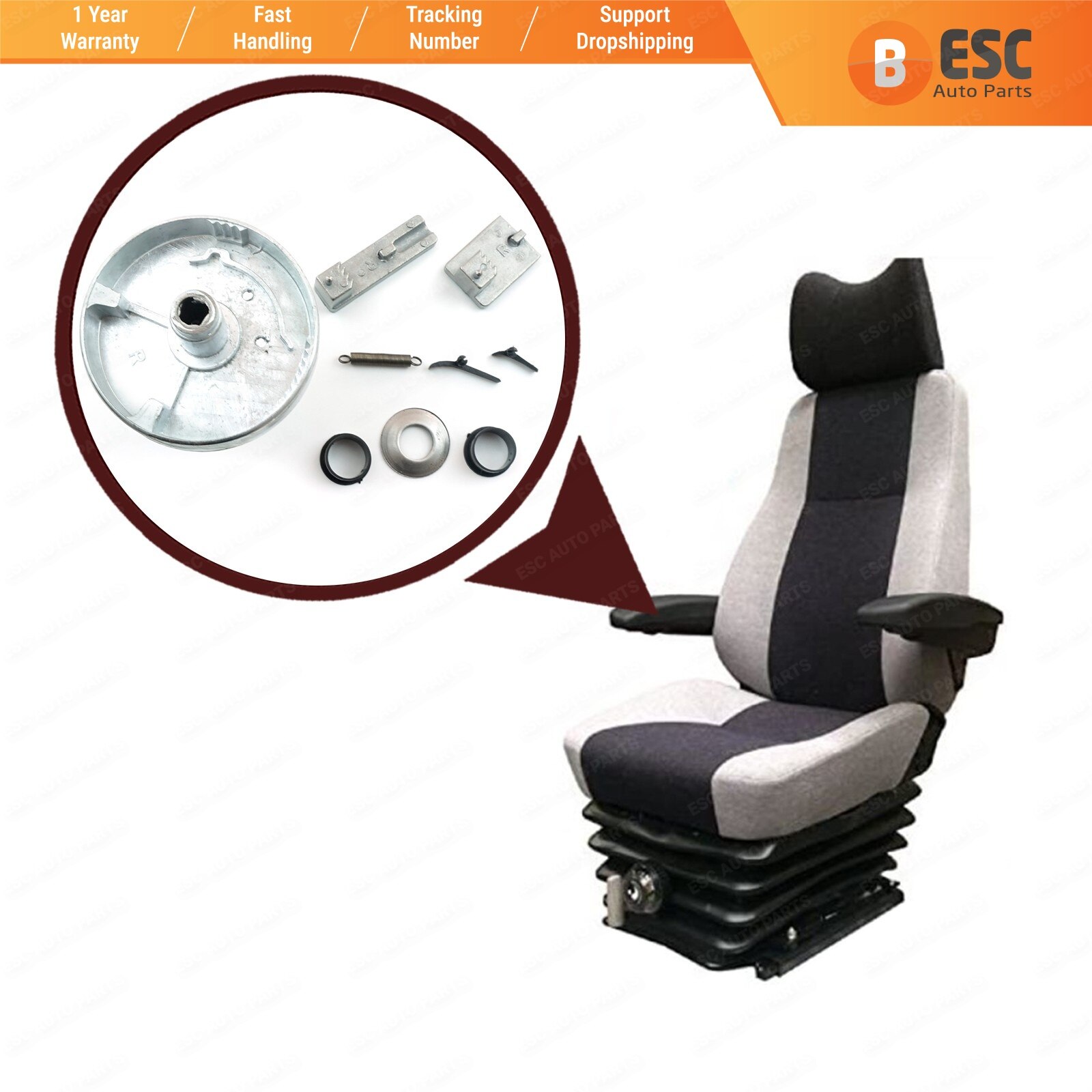 Pièce de réparation d'accoudoir ESC EGE14, support de loquet, bras droit, pour Mercedes Vito Viano W639 Sprinter MK2 VW Crafter