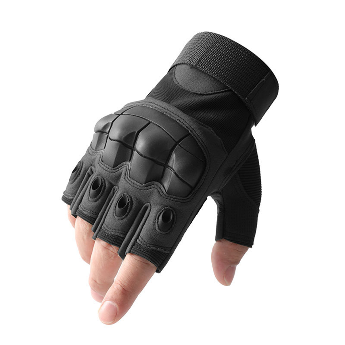 Halbfinger-Motorradhandschuhe, Schutz für Herren, fingerloser Schutz, Radfahrer, Moto-Cross, Reiten, Radfahren, Motorradfahrer, Sommer Ich bin Freien: Champagner / XL