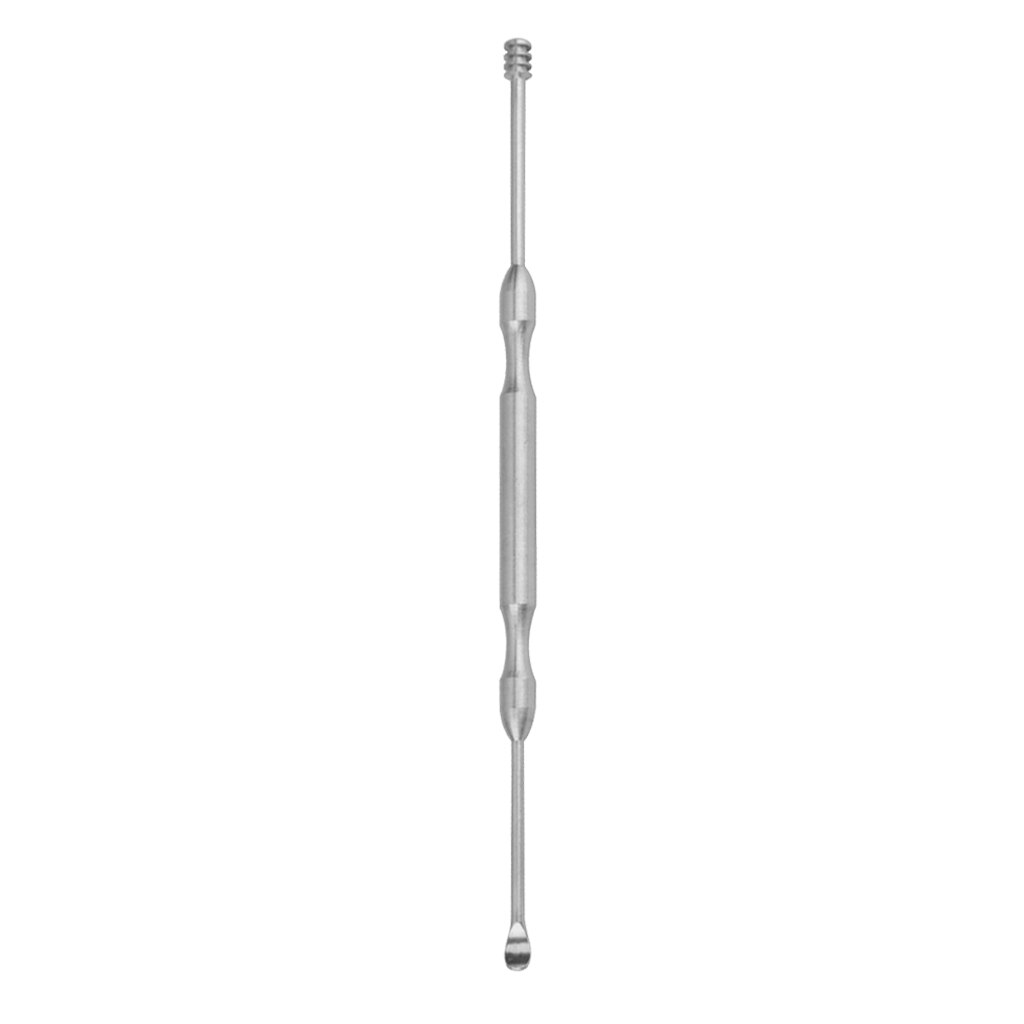 Limpiador de oreja de acero inoxidable, herramienta de palo de limpieza de doble extremo, eliminación de cera de oreja plateada