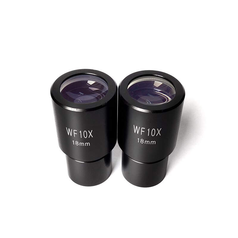 One Pair WF10X Eyepiece Wide Field View 18mm Optical Lens Eyepiece for Biological Microscope Eyepiece Lens Mounting Size 23.2mm