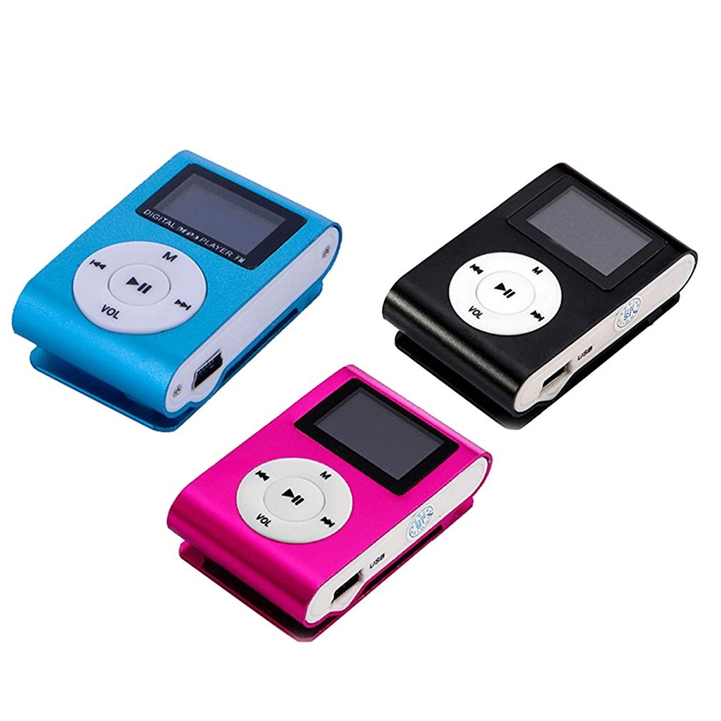 Metalen Clip Digitale Mini MP3 Speler Met 1.8 Inch Lcd-scherm Ondersteuning Tf-kaart USB 2.0 Met 3.5mm Hoofdtelefoon jack