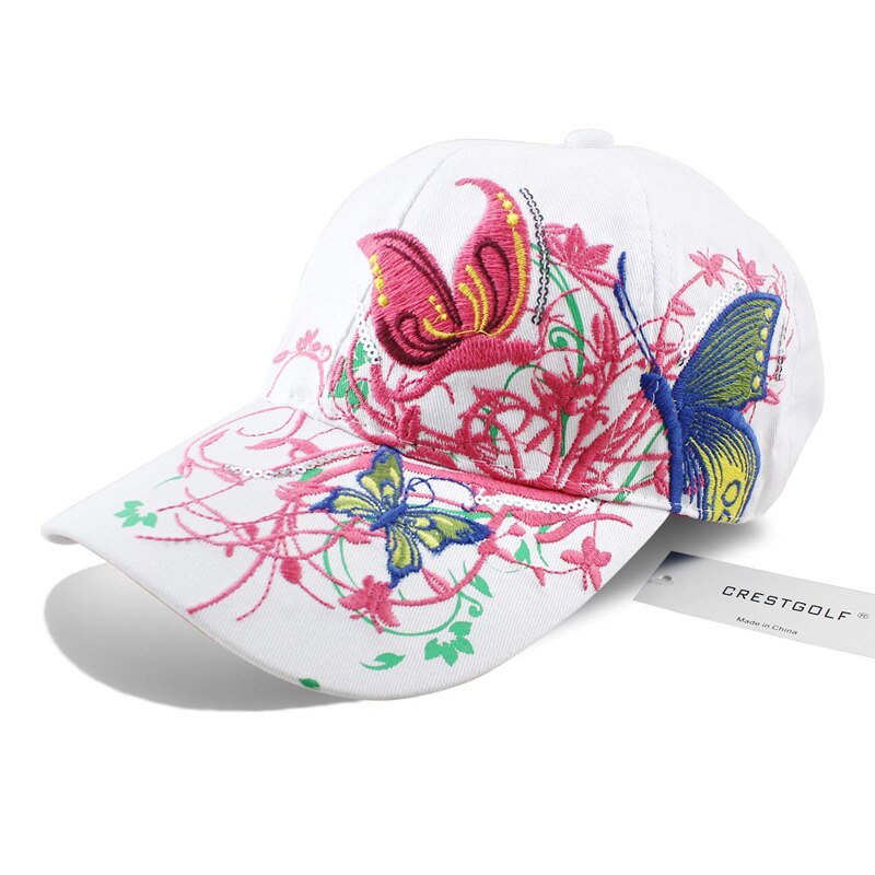 Crestgolf-Gorras de Golf para mujer, sombrero de sol ajustable, transpirable, bordado, malla de béisbol, para deportes al aire libre: white