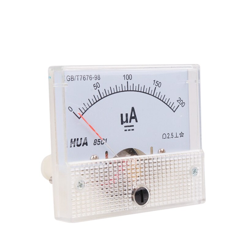 85C1 DC puntero analógico microamperios amperímetro 20uA 30uA 50uA 100uA 200uA 300uA 500uA AMP