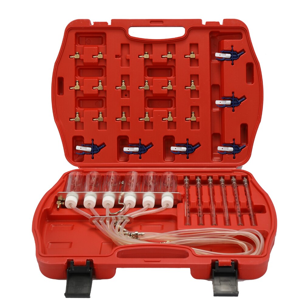 6 Cylinder Injector Flow Meter Test Tool Kit Diesels Accessory Common Rail Adaptor Fuel Tester Set