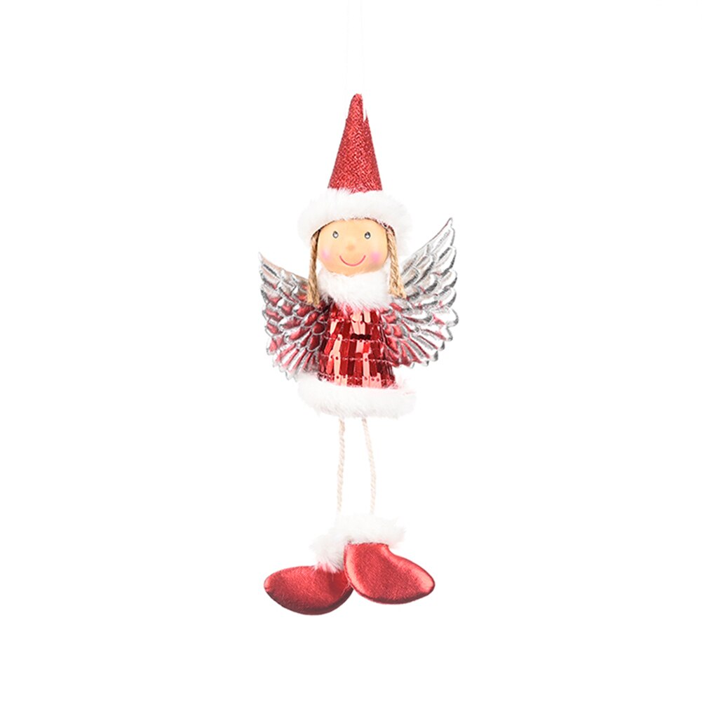 Christmas Feather Sequins Angel Doll Chrismas Tree Decoration Hanging Ornaments Atmosphere Decoration Props: E