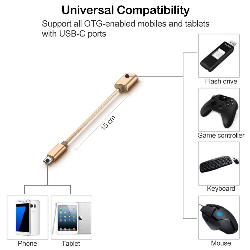 Cable adaptador USB tipo C OTG para Samsung Galaxy A12, A22, A32, A42, A52, A72, A03S, A13, A23, A33, A53, A73, 5G, Cable USB C, convertidor OTG
