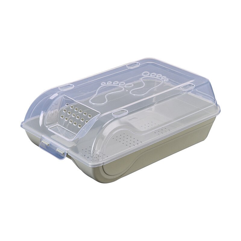 Large shoebox transparent moisture-proof simple men's and women's shoebox finishing and receiving box plastic shoebox: Green