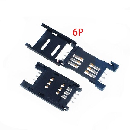 SIM Card Holder Flip Type Full Plastic Flip Cover 6P 8P Card Holder Six-pin MUP C-713 SIM Card Slot