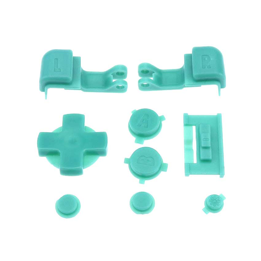 JCD 1 set Multicolore di Plastica Pieno Bottoni Set Per GameBoy Advance SP Power On Off Pulsante per GBA SP R L A B D-Pad Bottoni: A Teal color