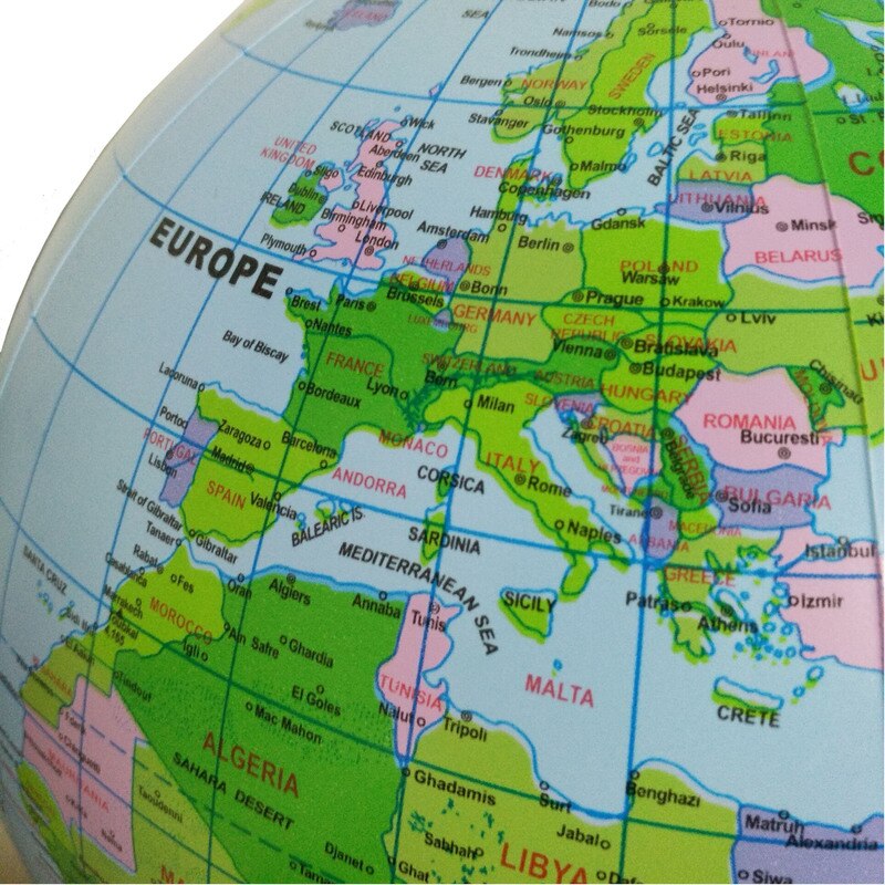 30cm Inflatable Globe World Earth Ocean Map Ball Geography Learning Educational Beach Ball Kids Geography Educational Supplies