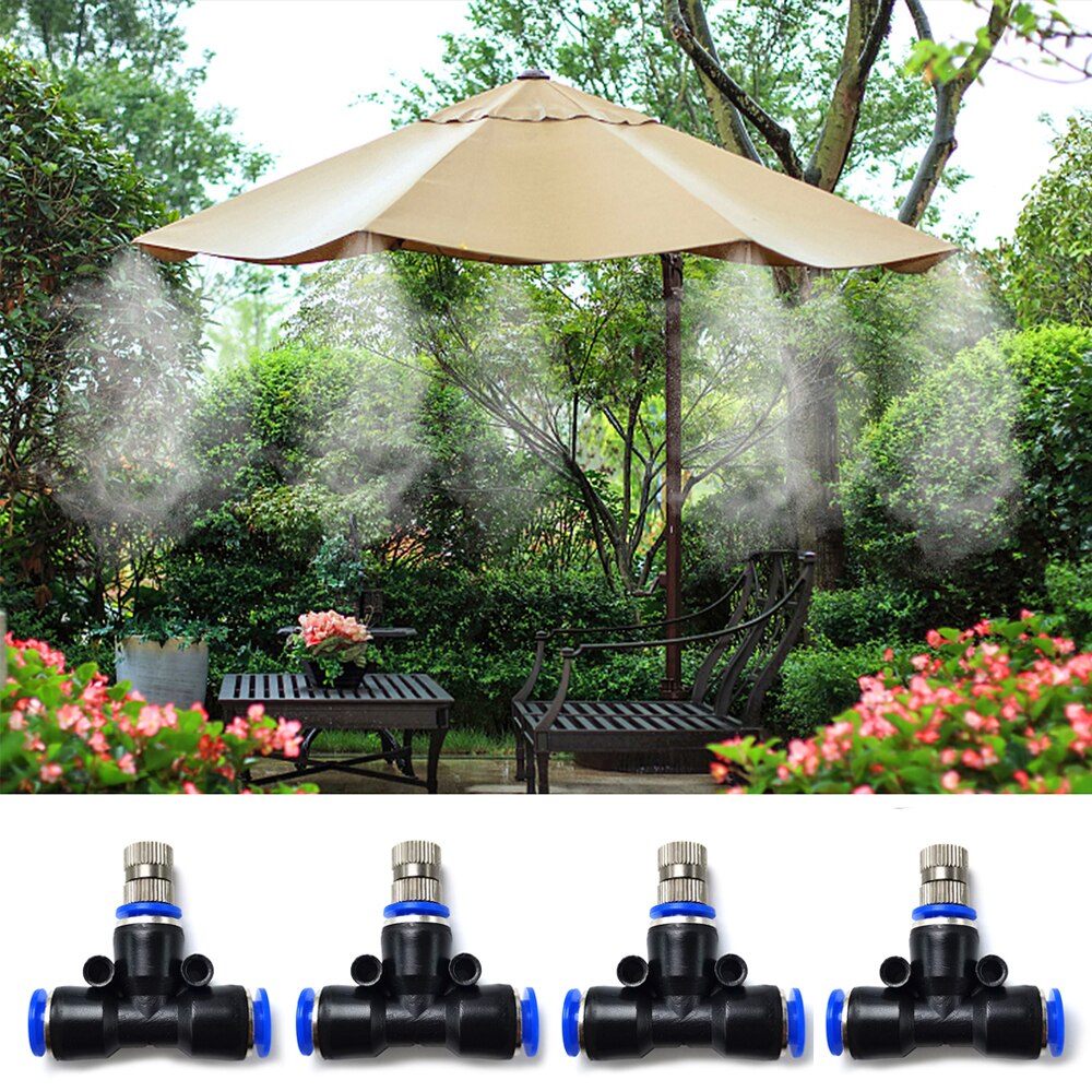 10 Pcs Quick Duwen Nozzles Nickeled Beslaan Spray Sprinkler Verneveling Tuin Nozzle Voor Verneveling Cooling Systeem 1/4 "Inch