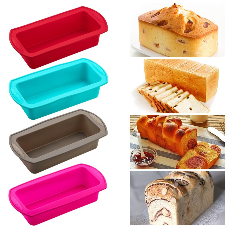 Rektangulär silikonform bakningsverktyg godis toast mögel påskbröd bakverktyg diy kök levererar tårta bakeware pan