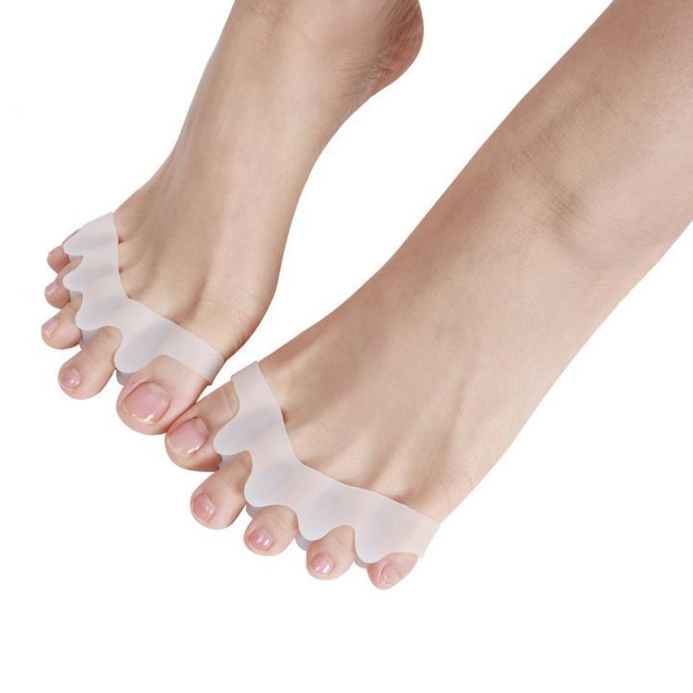 Corrector para dedo del pie, separadores de dedos de los pies de Gel de silicona, estiradores ortopédicos, alineación correcta, superposición de los dedos, 1 par = 2 uds.