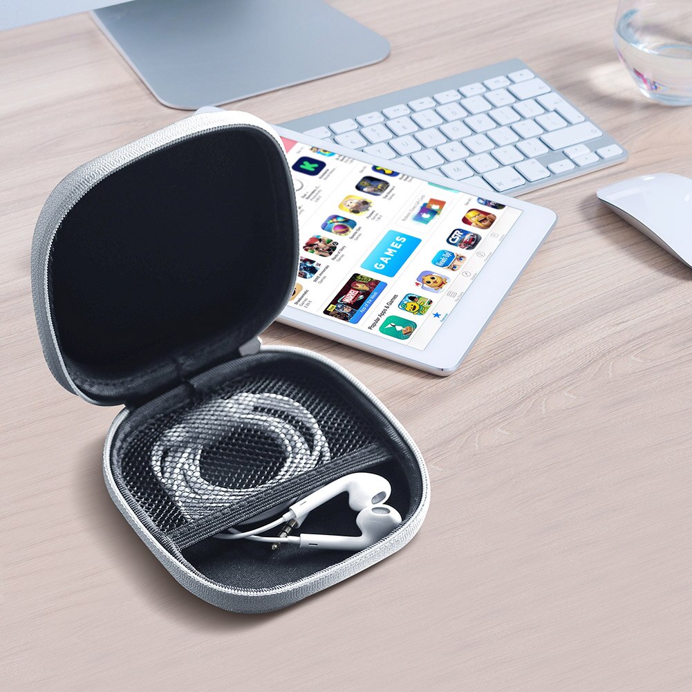 Oortelefoon Kabel Oordopjes Storage Hard Case Key Coin Zakken Draagbare Rits Hoofdtelefoon Draad Digitale Gadget Mannen Reistas