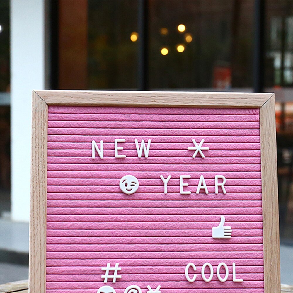Funny Felt Letter Board Set Message Decor Felt Cloth Blackboard Oak Wood Board for Home Child Kid