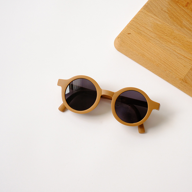 Gafas De Sol redondas con montura pequeña para niños y niñas, lentes De Sol plegables con protección UV400, Estilo Vintage, a la , para exteriores: YELLOW