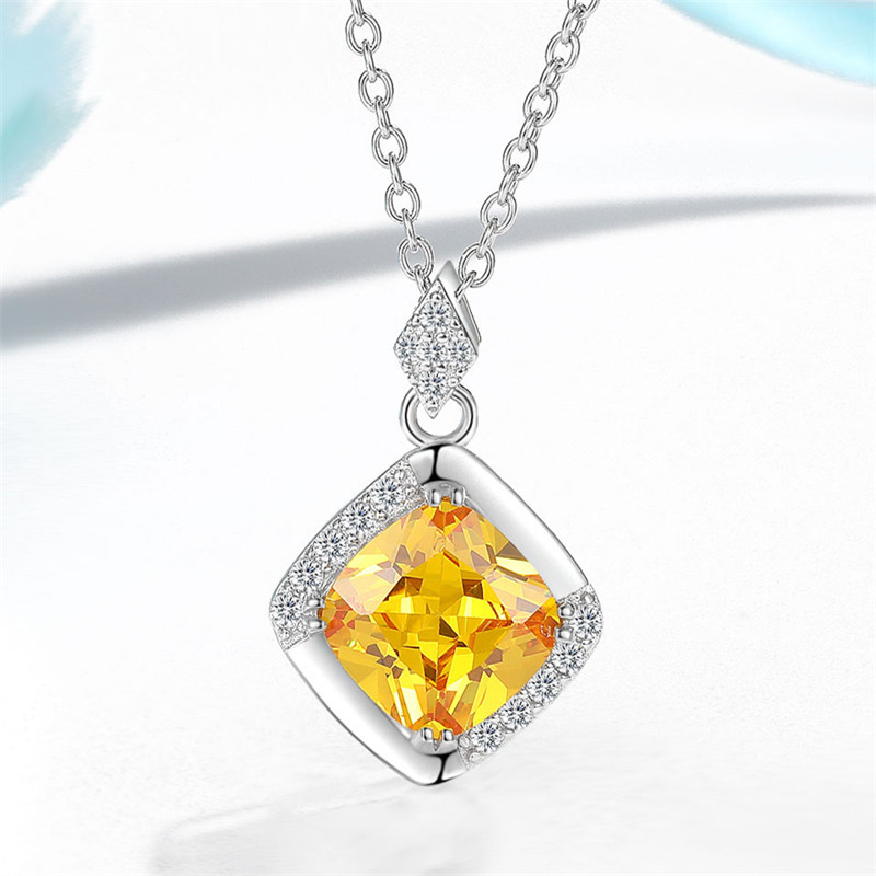 Cc Hanger Ketting Voor Vrouwen Zirkonia Glans Edelsteen Bruids Verlovingsfeest Accessoires Fijne Sieraden Met Ketting: Antique Gold Plated