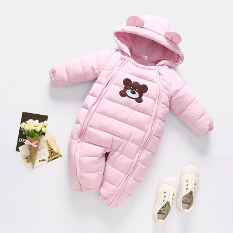 Baby Winter Kleding Baby Uitloper Jongen Meisje Dikke Warme Eendendons Winter Baby Snowsuit Leuke Hooded Kleding Pak Dier Stijl