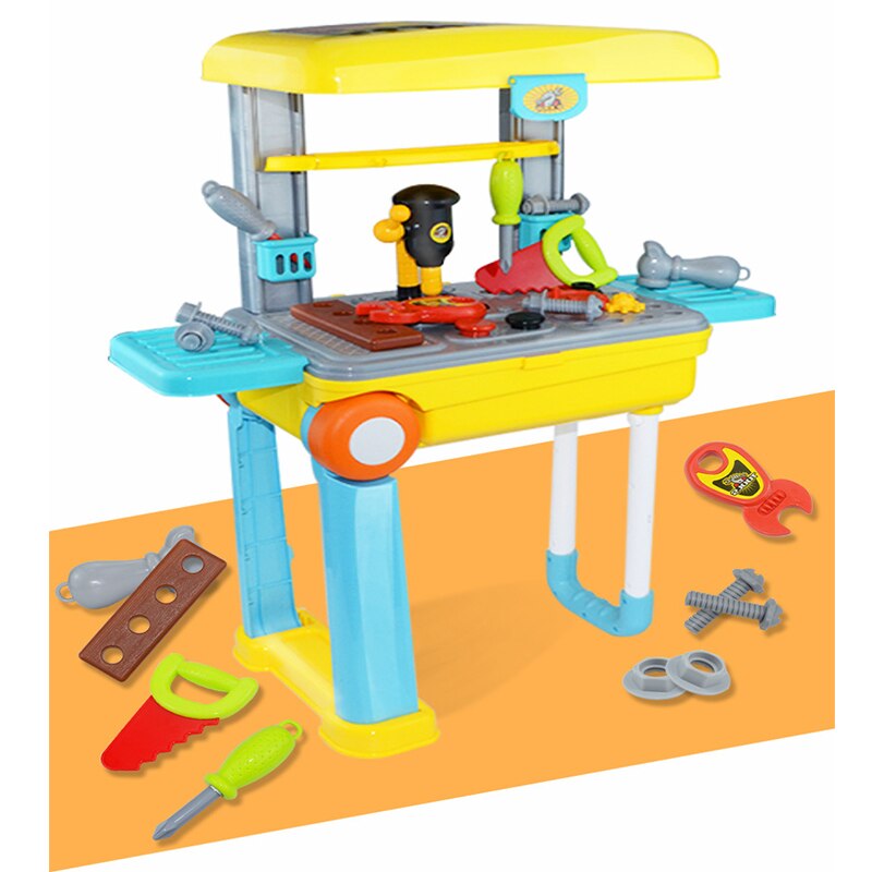 Baby Toy Chef Doctor Craftsman Makeup Artist Suitcase Portable Kitchen Set ABS Plastic Role Play Boy And Girl Play Kit: Little craftsman