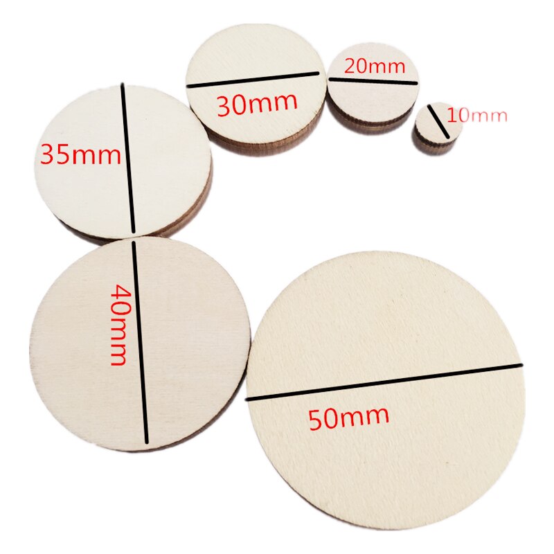 10-80mm Wood Rounds Dicss Crafts Natural Pine Round Unfinished Wood Slices Circles for Wood Craft Wedding Birthday Ornament
