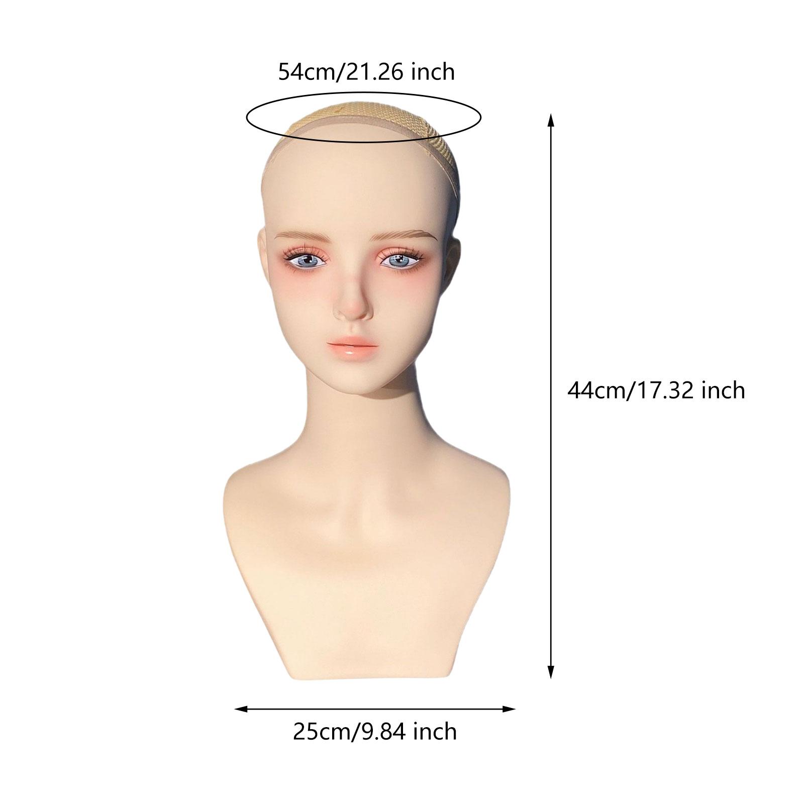 Tête de mannequin T1 pour lunettes et casquettes, présentoir de perruque, tête de mannequin féminin avec initié au style exécutif, tête d'entraînement