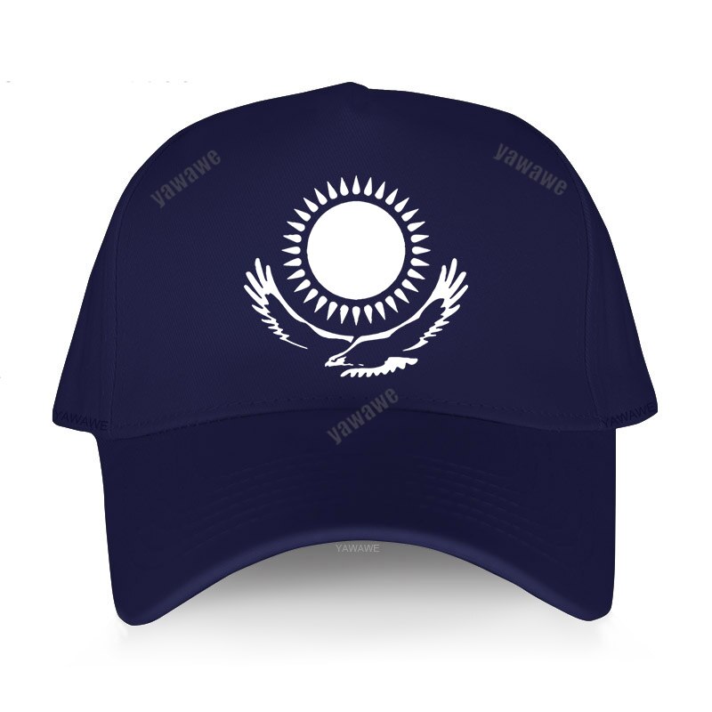 Kazakhstan women cool baseball caps country nations Kazakh flag Kazakhstani KAZ Qazaqstan print men hats Adjustable: navy