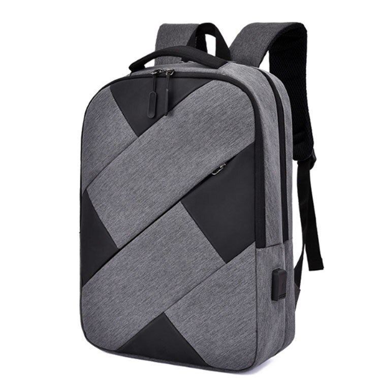 NU Panelled Color USB Backpack Laptop Men Style Back Bag Anti-Theft Teenagers Pack Bags Travel Women: Default Title
