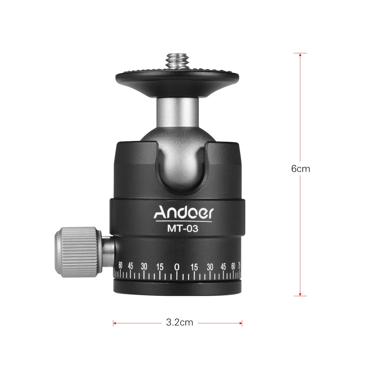 Andoer MT-03 Mini Testa A Sfera Treppiede Della Macchina Fotografica DSLR Monopd Ballhead con a Forma di U Tacca Max. carico 5KG 11LB Fotografare Accessori