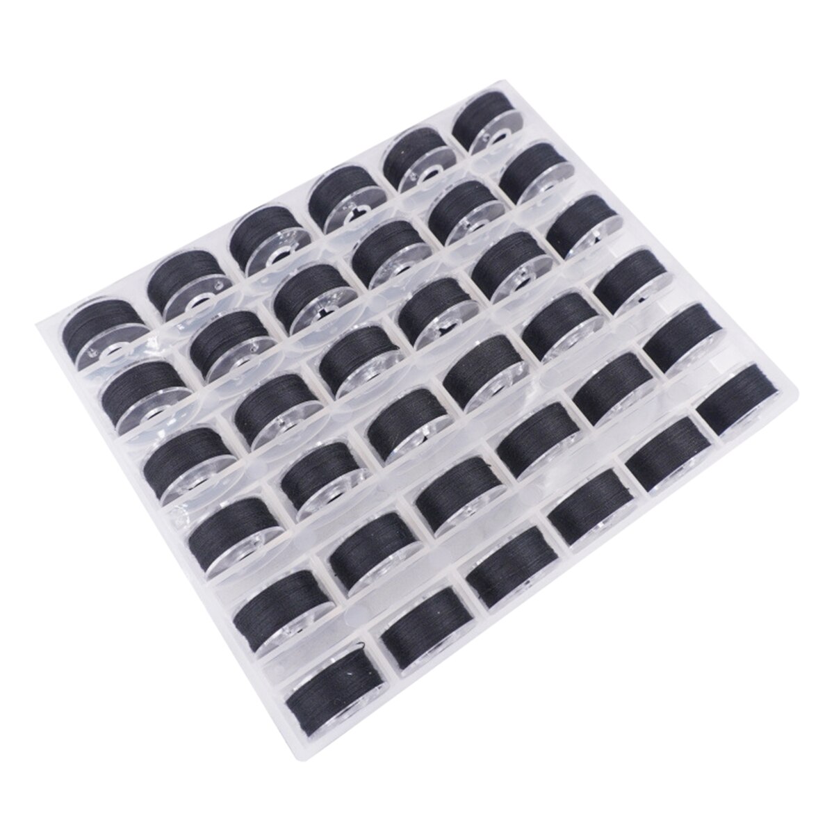 36pcs Thread Bobbins With Clear Storage Box Bobbins Machine Spools Pre-Wound Bobbins Set For Household Sewing Machine: Black