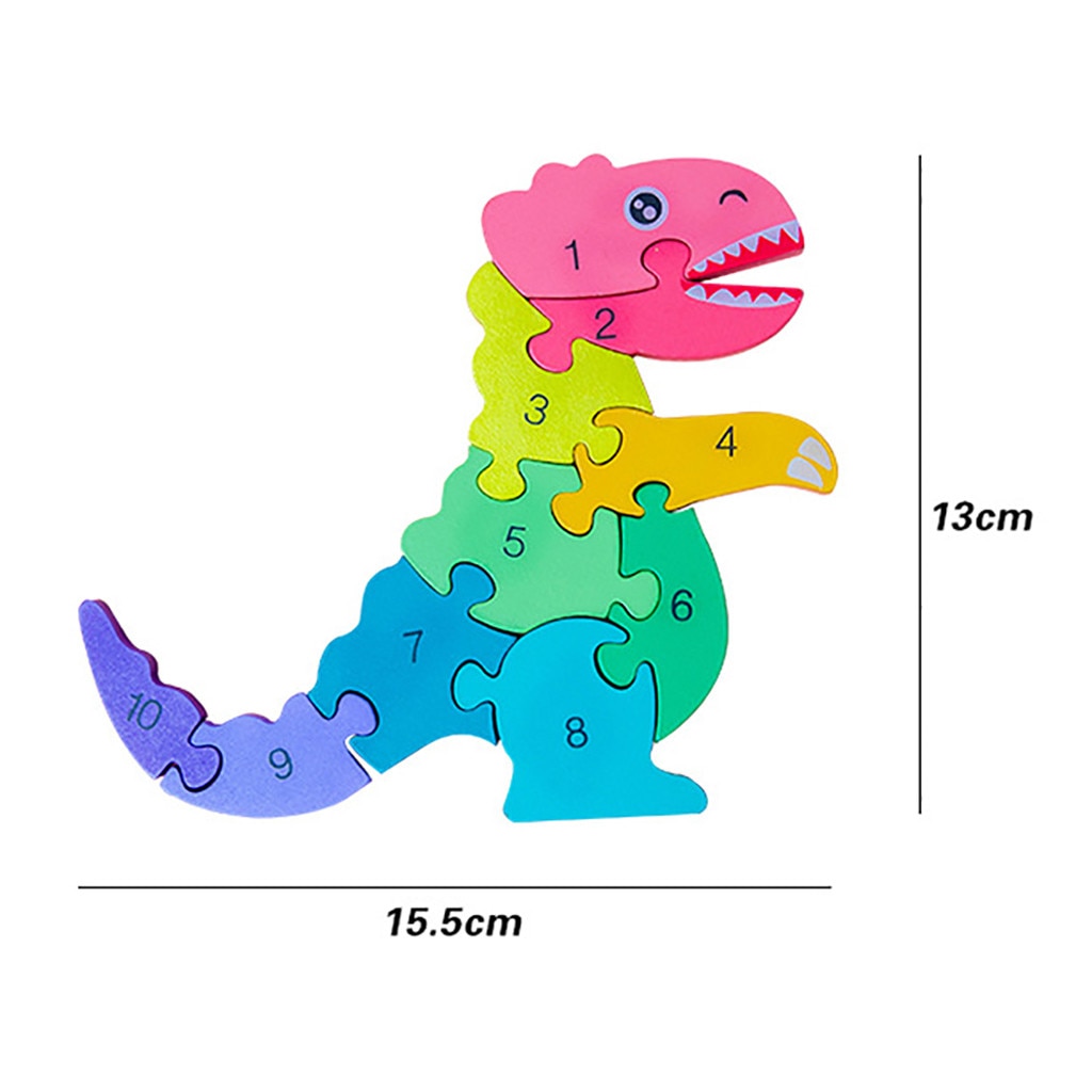 Magnetische Puzzel Kinderen Voorschoolse Educatief Digitale Dinosaurus Puzzel Houten Dier Vroege Educatief Speelgoed Puzzel