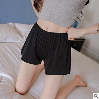 Jinsen Aite Plus Size Women Safety Short Pants Elasticity Waist Large Size Loose Casual Breathable Home Bottom Short Pants JS126: Black / L