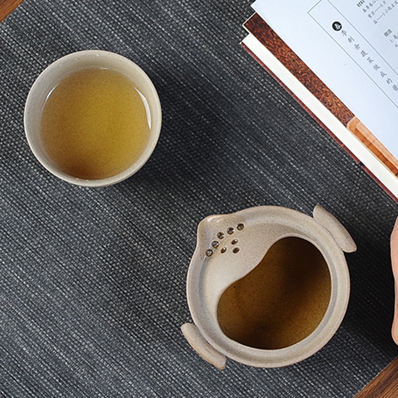 Draagbare Reizen Keramische Kung Fu Thee Set, 1 Pot Met 1 Cup 100% Handgemaakte Chines Porselein Theepot & Theekopjes Kantoor thee set