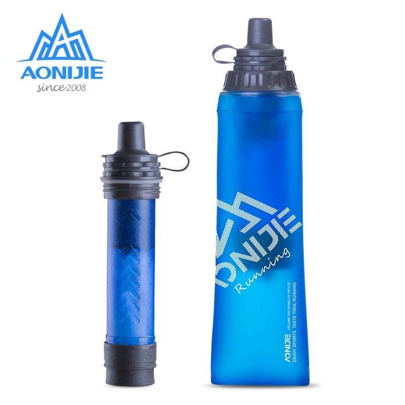 Aonijie SD25 Veilig Gefilterd Water Flessen 440Ml Zachte Kolf Hydratatie Waterzak Met Hydratatie Filter Voor Running Wandelen
