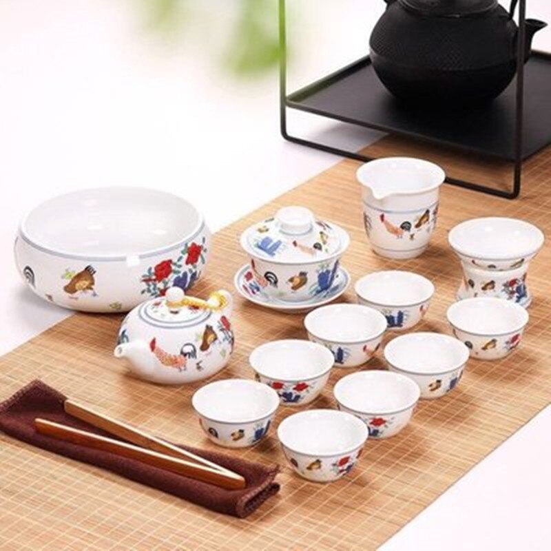 Ceramic Tea Table Zen Ceramic Tea Tray Chinese Tea Culture Tea Cup Tools Set Storage Tray Ceramic Tea Pot