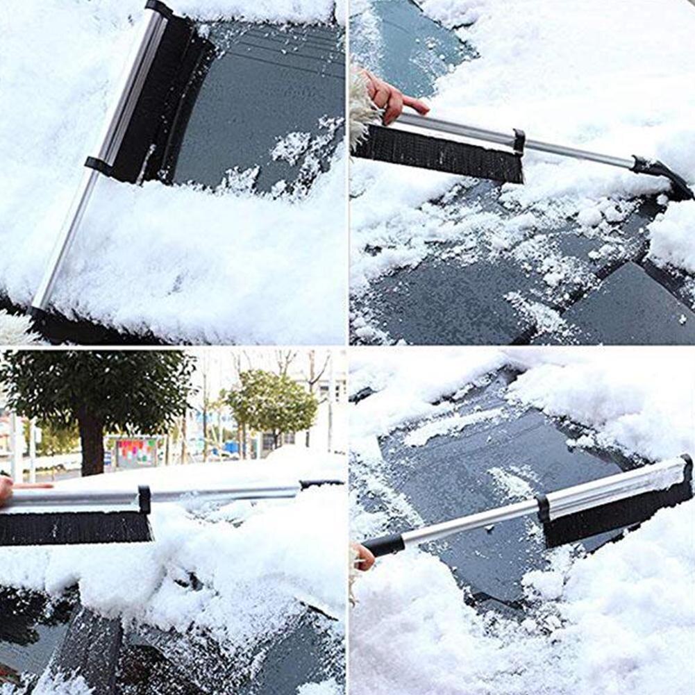 Winter Car Shovel 2-in-1 Car Windshield Roof Ice Scraper Extendable Glass Brush Remover Brush Auto Cleaning Tools