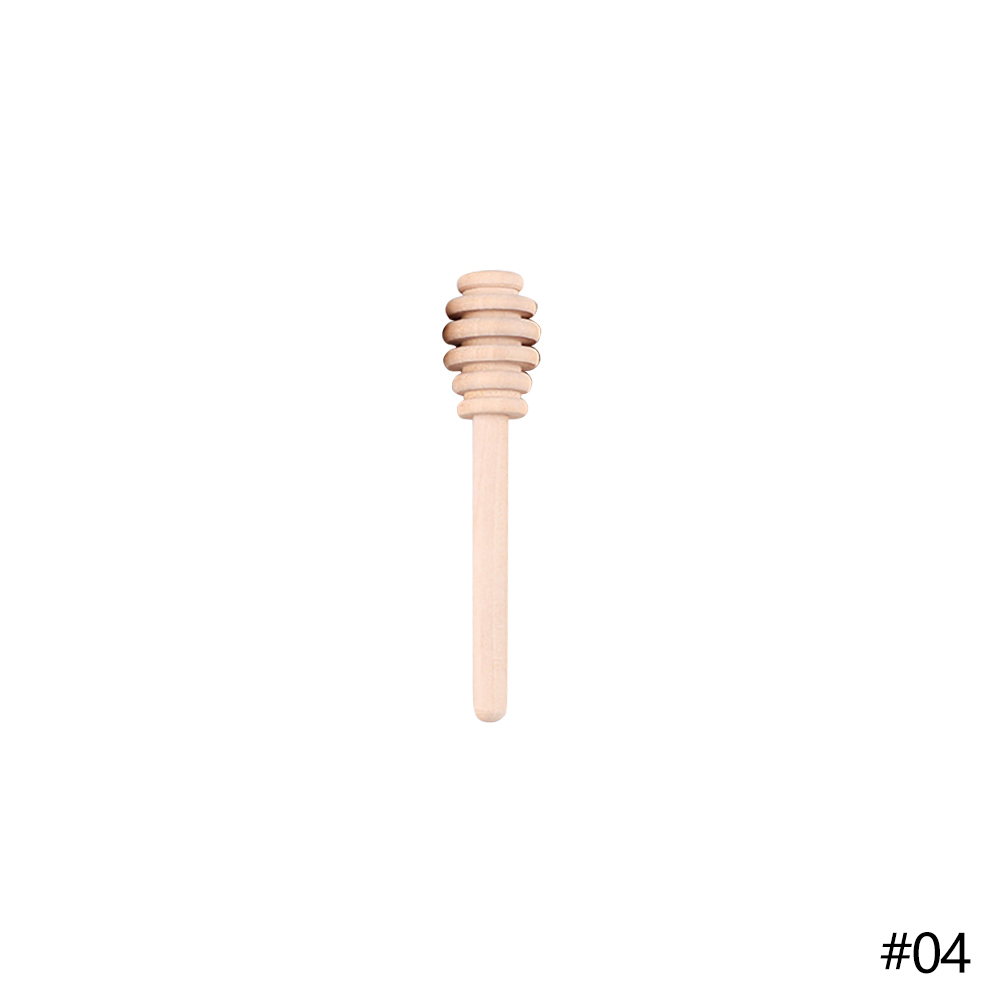 Palo de madera para goteo de miel, dispositivo de cocina con mango largo, palo de mezcla en espiral, herramientas para miel: 04 / 1 pc