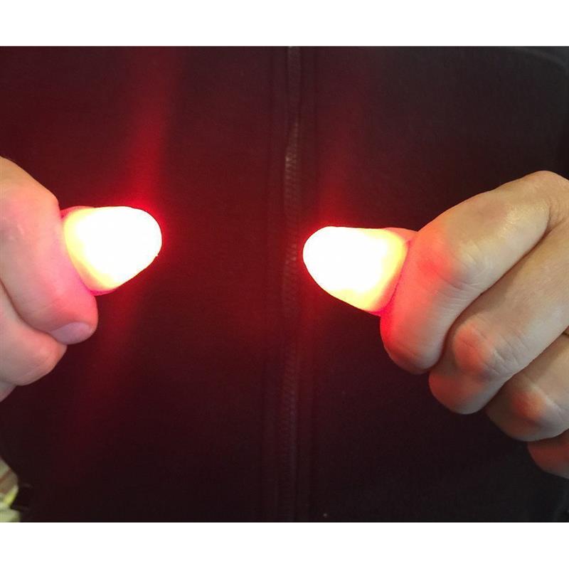 2pcs Portable LED Finger Thumbs Light Magic Props Party Bar Show Lamp Red Color