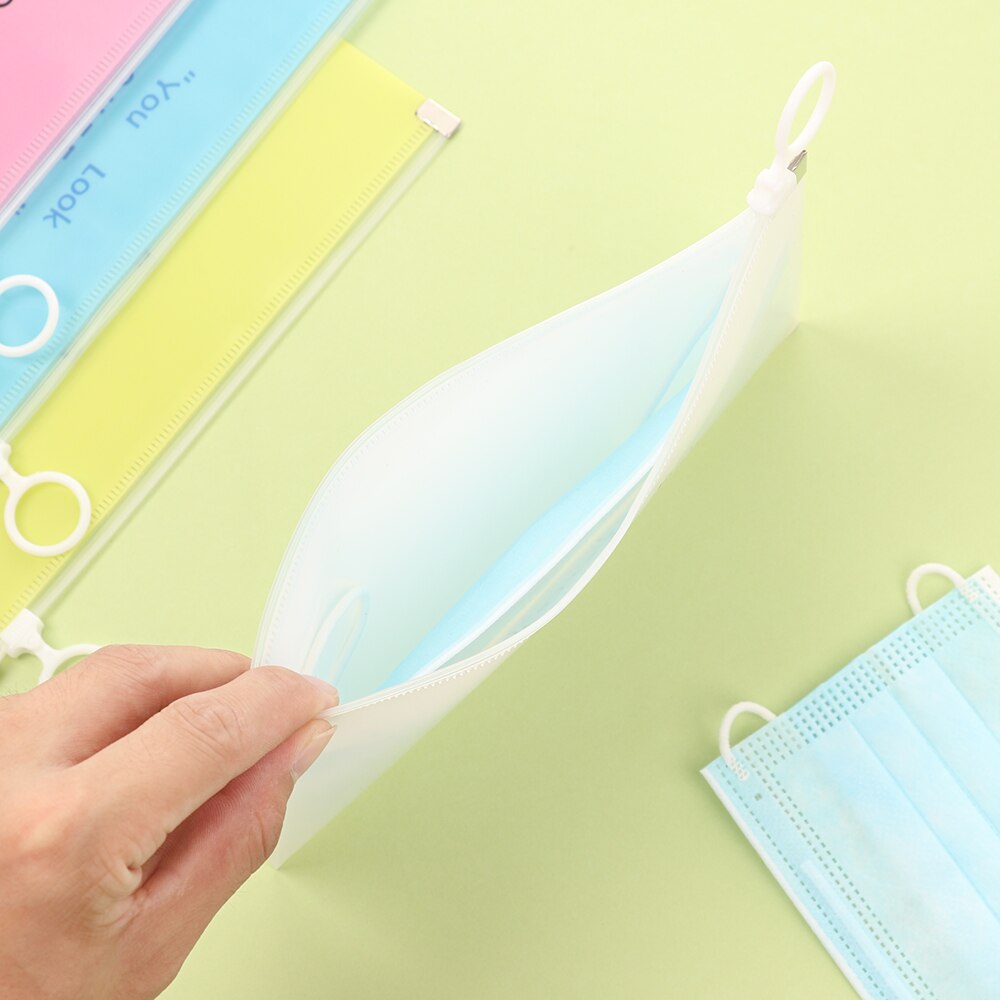 1PC Portable Transparent Anti-dust Mask Storage Bag Dustproof Pollution-Free Face Masks Container Plastic Mask Cover Bag