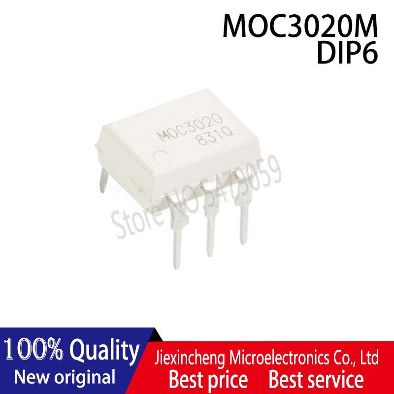 10PCS MOC3020 Optoaccoppiatori Triac - 6Pin 400V Per Circuiti Elettronici