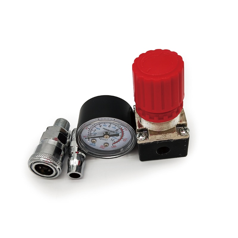 1pc 180PSI 12 Bar Pressure Regulator Switch Control Valve with Gauges 1/4&quot; For Air Compressor